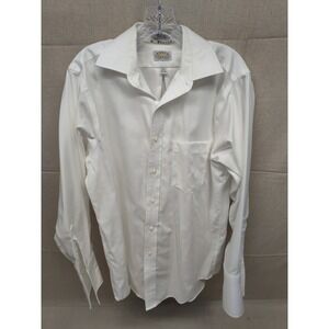 Eagle Shirtmakers Mens White Non-Iron‎ Cotton Dress Shirt 15.5 32/33 Long Sleeve